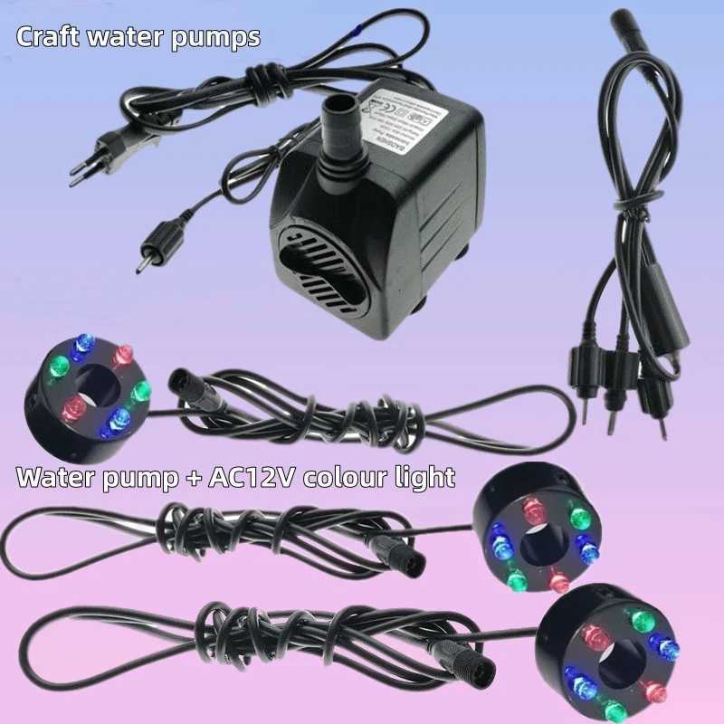 Anneau lumineux sous-marin 6-12 LED, pour fontaine, étang à poissons, jardin d'eau, adaptateur AC12V, cordon d'éclairage multicolore 3 en 1 M2512