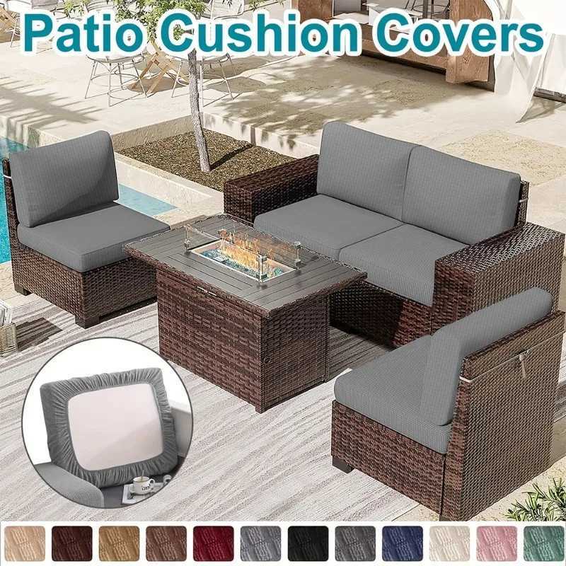 Waffle Jacquard Patio Sofa Cover Waterproof Splash Polar Fleece Sofa Seat Cushion Slipcover Home Garden Decor Elastic Sofa Case M251204-image-1087195668