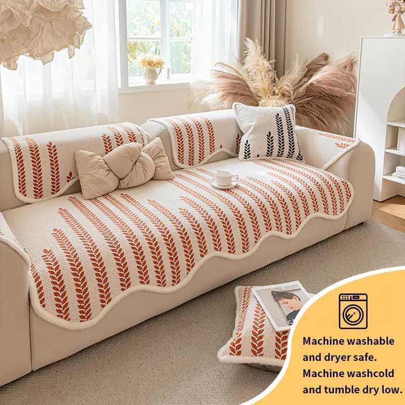 1PC-Irregular Plush Sofa Mat 2025 New Rural Style Anti slip Cushion for Living Room Sofa Dustproof Sofa Mat M251204-image-1087196398