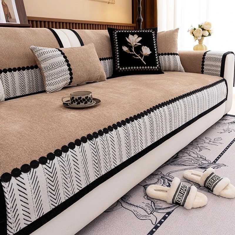 French Retro Chenille Sofa Cushion All Season Universal Anti Slip Premium Sofa Cover Dust-proof Cloth Cushion for Living Room M251204-image-1087196232