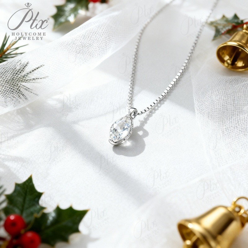 Colliers Moissanite 1CT pour femmes, pendentif en forme de Marquise, en argent S925 plaqué or, collier de fête, chaîne de conception, bijoux