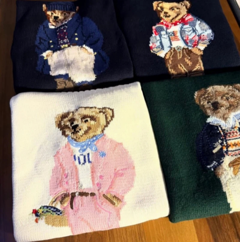 Women sweater Cashmere sweater Fashion Designer brand embroidery sweater crew neck sweater designer bear sweater