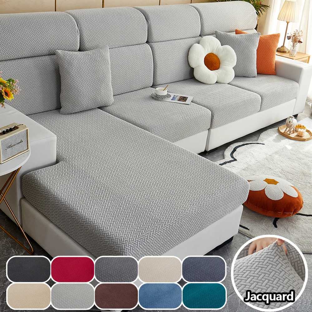 1pc Jacquard Sofa Slipcover Twill Pattern Elastic Sofa Covers Furniture Protector for Bedroom Office Living Room Home Decor M251204-image-1087195639