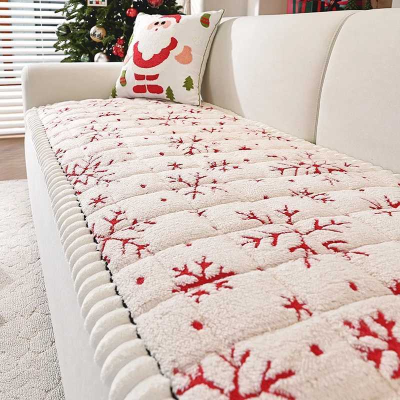 2025 Thick Christmas Red Sofa Cover Fabric Anti Slip and Cat Scratch Resistant Soft Straight Sofa Cushion Creates An Atmosphere M251204-image-1087198760