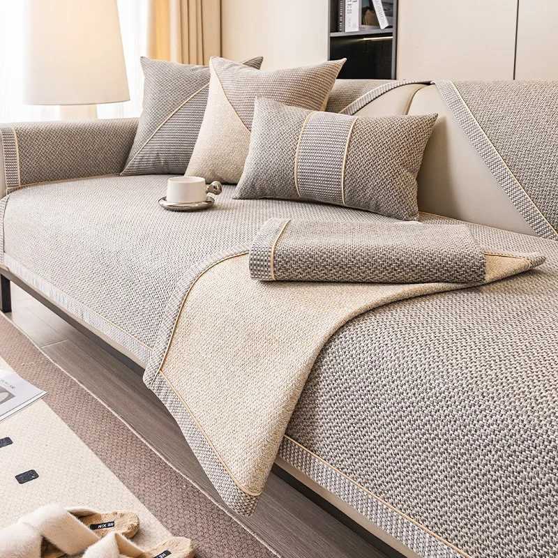 Linen Sofa Cushion for All Seasons Universal Non-slip Sofa Cover New 2024 Backrest Cover Cloth Towel Woven Cotton M251204-image-1087198895