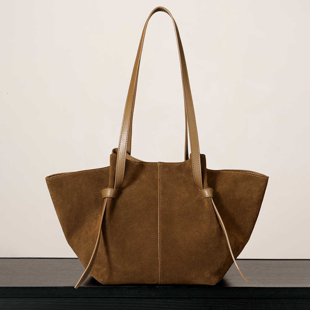 New designer bag handbag, large capacity women's bag, high-end luxury handbag, matte cowhide wing bag, genuine leather women's bag, lux