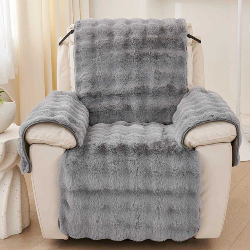 Soft Plush Armchair Cover Washable Plush Recliner Cover Comfortable Recliner Single Sofa Warm Cushion Thicken Plush Sofa Cushion M251204-image-1087201015
