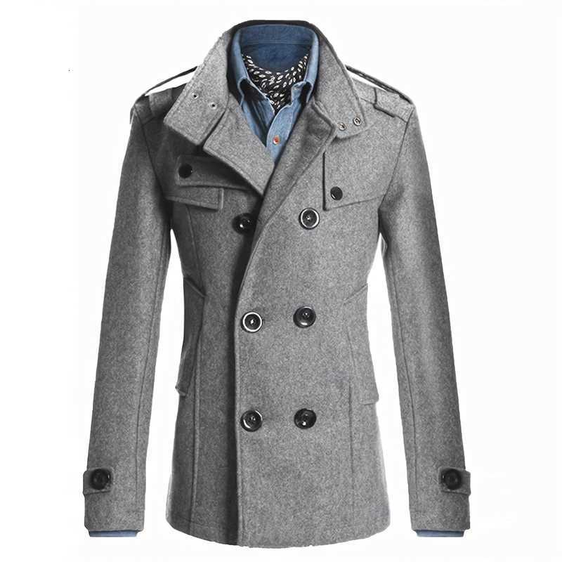 Cappotto da uomo in lana di media lunghezza tinta unita streetwear Moda casual abbottonato giacca con colletto per il tempo libero vestiti retrò di