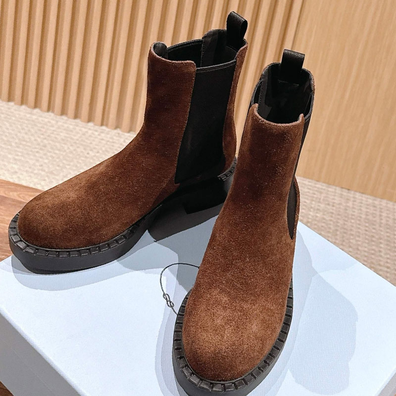 Suede booties designer winter boots womens chelsea boots high quality suede fabric soft comfortable leather lining boots fashionable womens brand bo