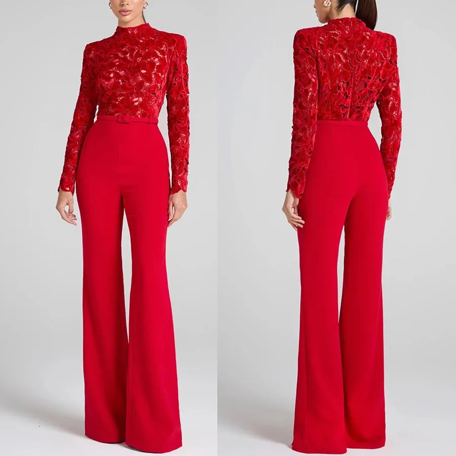 SXLsize autumnwinter womens solid color long sleeved waistband jumpsuit flared pants INS casual loose party 251204