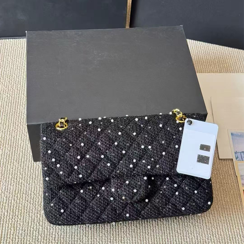 Shoulder Bag New autumn and winter light luxury woolen small square bag chain high-end single shoulder diamond grid bag crossbody bag