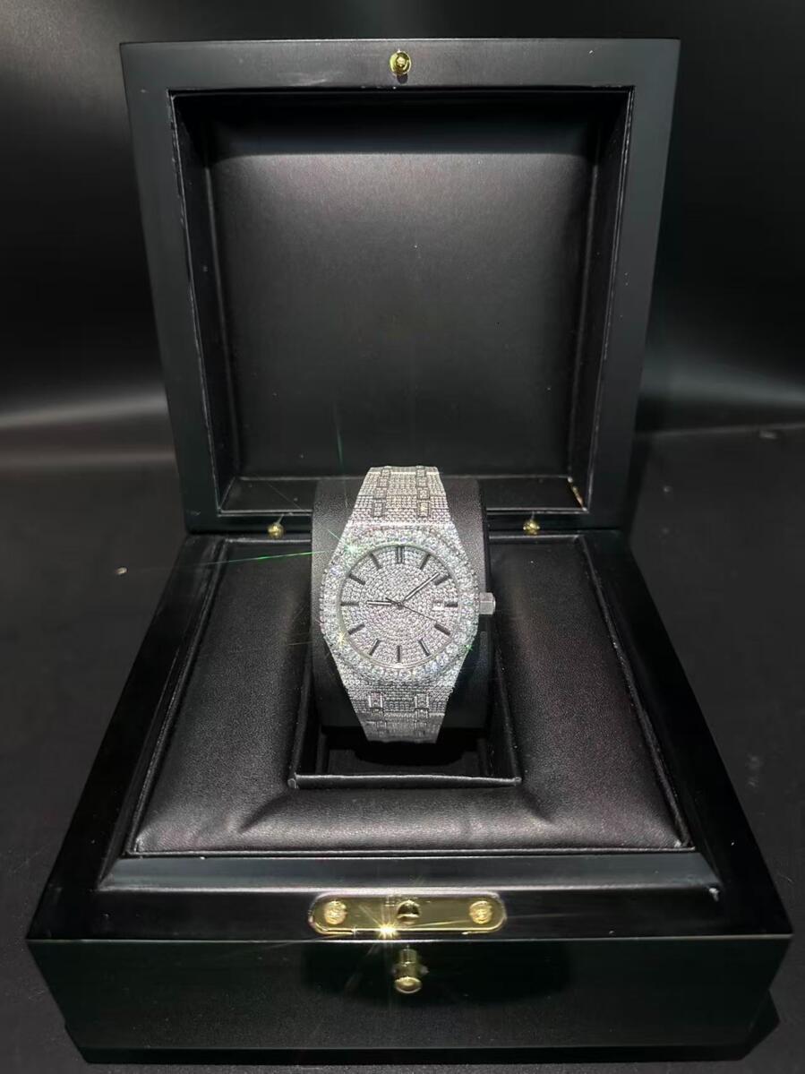 High Quality Automatic moissanite watch vvs Custom Full mechanical Women designer men moissanite Pass test watches Iced Out Moissanite Watch Man wat