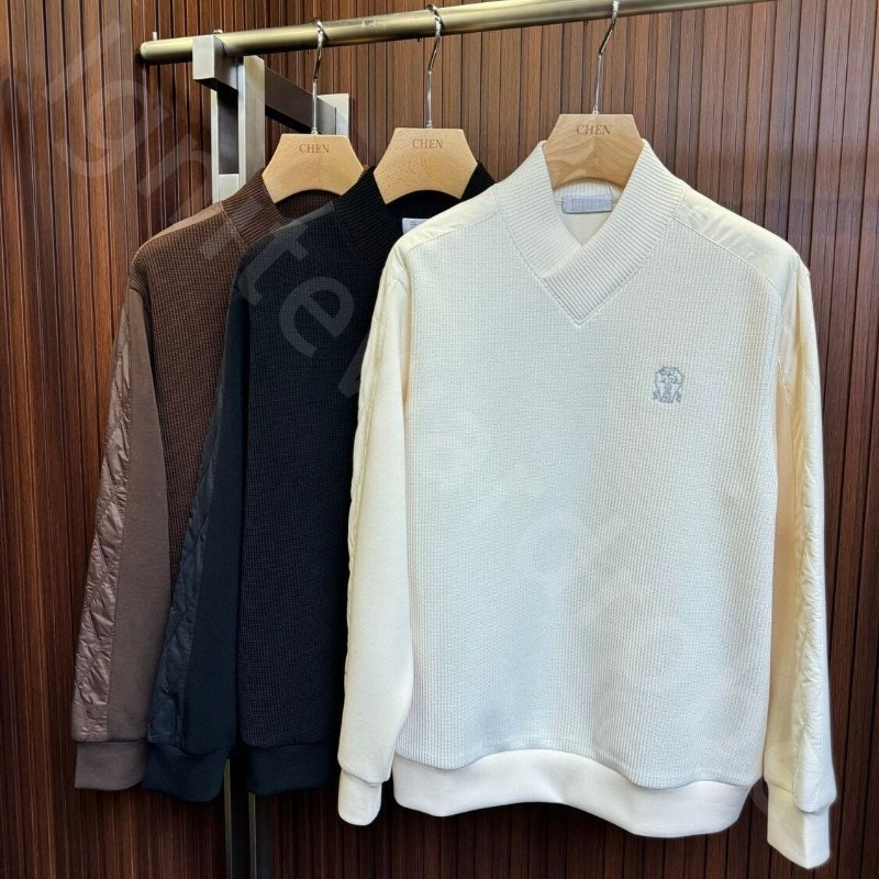 Autumn and Winter Mens Designer Sweaters Classic Embroidery Knitting and Splicing Leisure Long Sleeve Sweater B1289