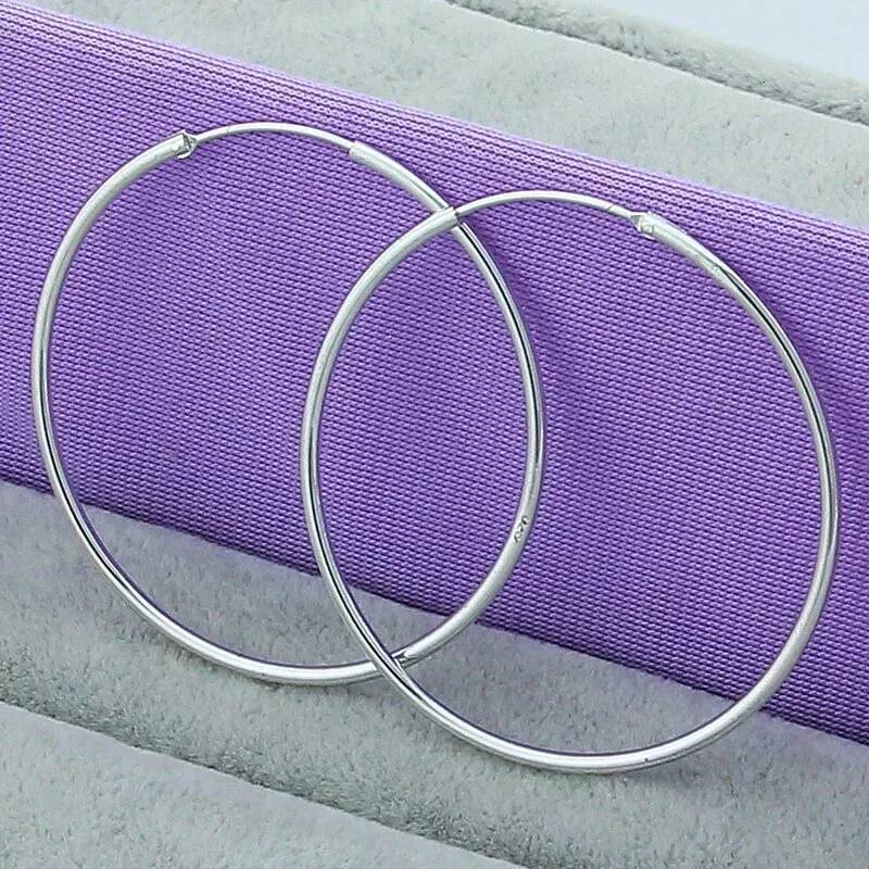 925 argent rond cercle 35/50/60mm boucles d'oreilles pour femme mariage fiançailles fête mode charme bijoux cadeau ddmythur