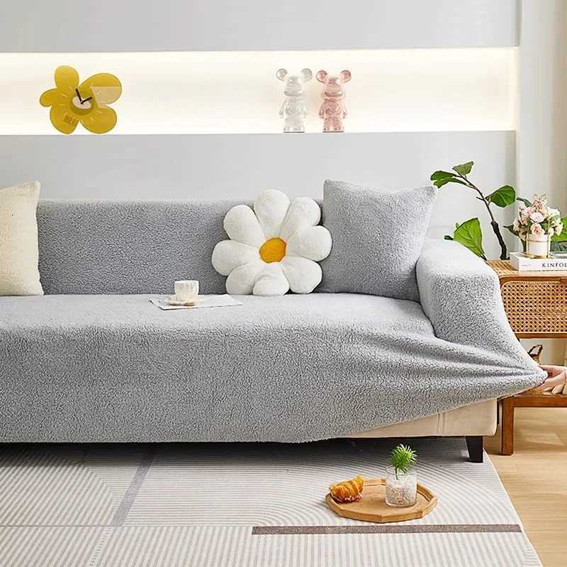 Berber Fleece Sofa Cover for Living Room Elastic Thicken Jacquard Sofa Cover for Sofa L-shaped Corner Couch Cover 1/2/3/4 Seater M251204-image-1087198320