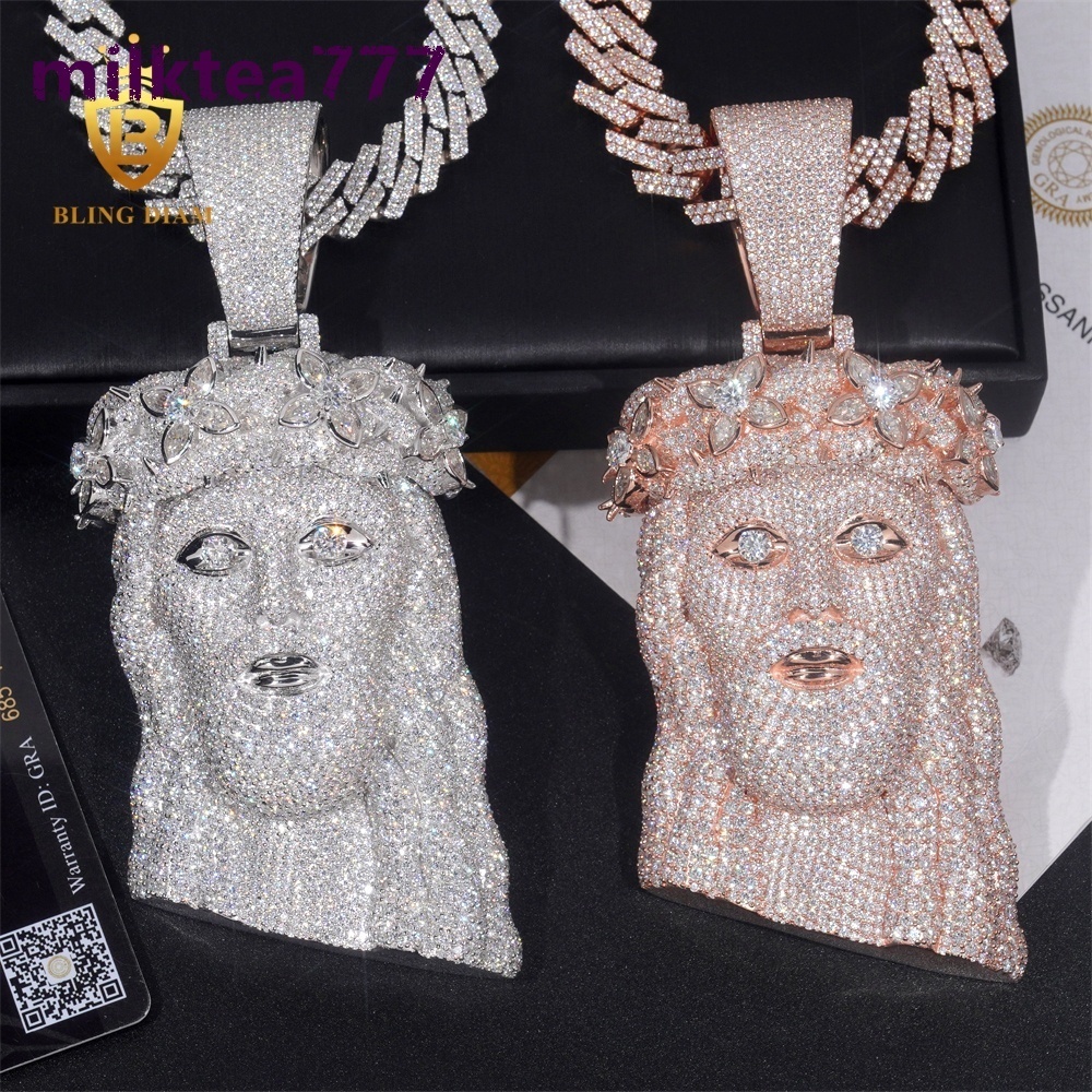 Wholesale Price Moissanite Hip Hop Style Pendant Men Iced Out Jewelry 925 Silver Gold Rose Gold Pass Diamond Tester
