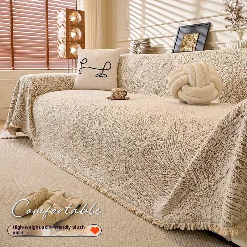 Modern Chenille Sofa Cover 2024 Reversible Cat Proof with Elegant Stitch for 2/3/4 Seater Couch M251204-image-1087196895