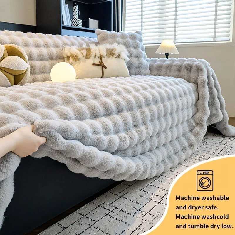 1PC-Plush sofa towel sofa cover integrated winter plush thick anti slip all inclusive universal sofa towel M251204-image-1087200869