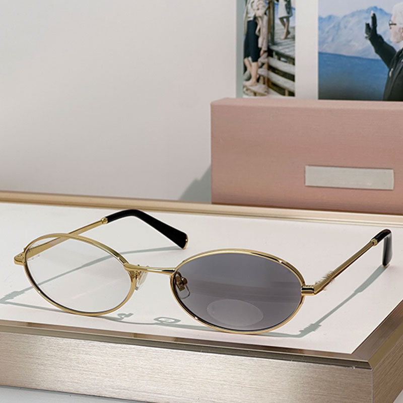 26SS Women Luxury Designer Sunglasses Fashion Oval Glasses Metal Frame Outdoor Leisure Style Resort Beach UV Protection Top Quality MU57