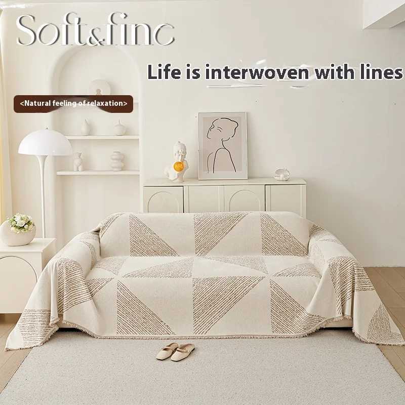Chenille Sofa Cover Reversible 4-Season Couch Slipcover for 2/3/4 Seater Living Room Anti-Slip Protector M251204-image-1087200412