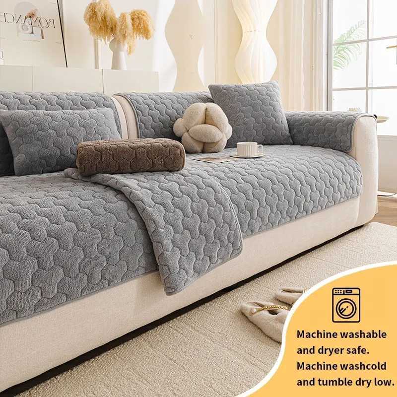 1PC-Sofa cushion anti slip sofa cover thickened winter plush seat cushion universal all inclusive sofa cushion for all season M251204-image-1087195545