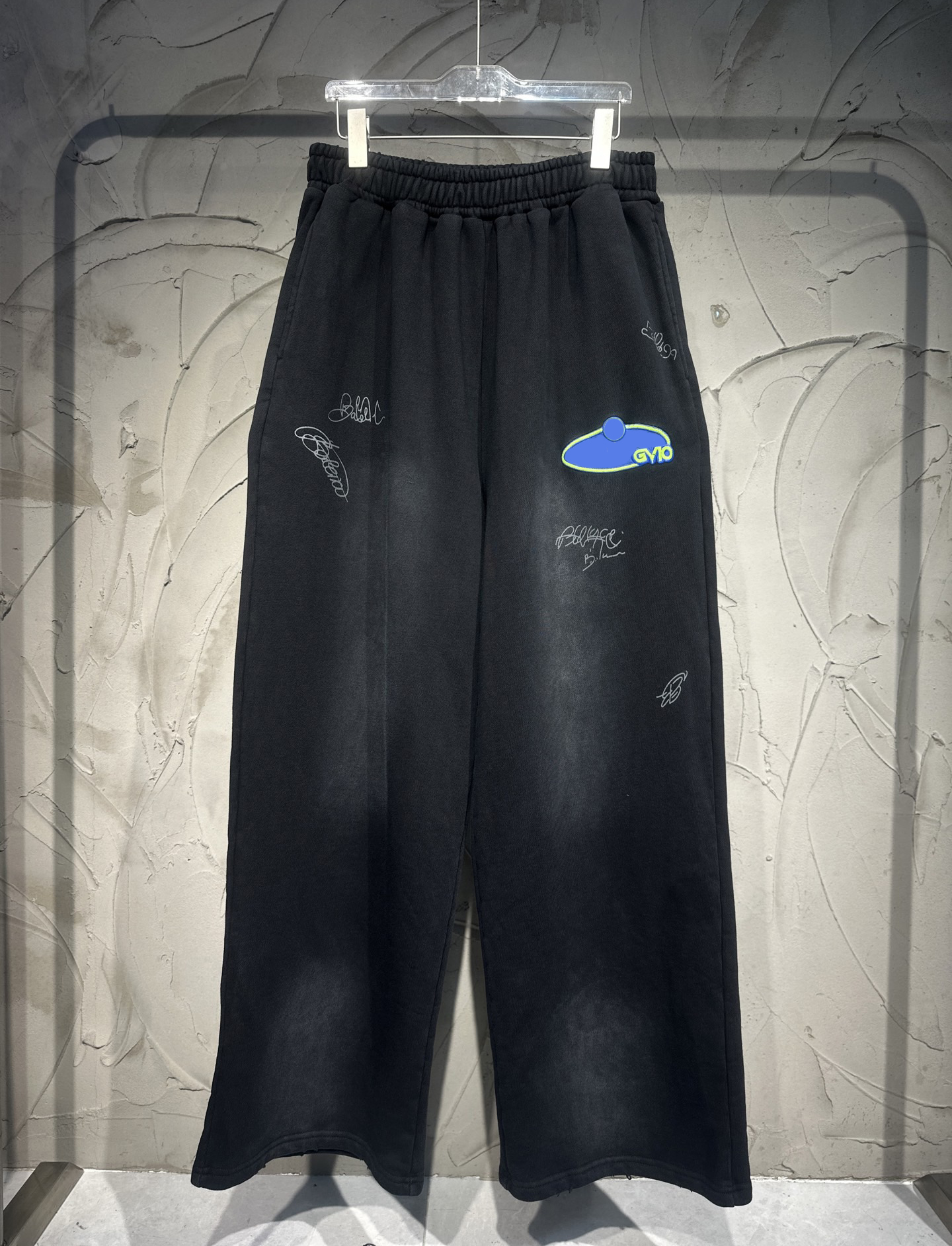 Men's Plus Size Pants Round neck embroidered and printed polar style summer wear with street pure cotton 321ed