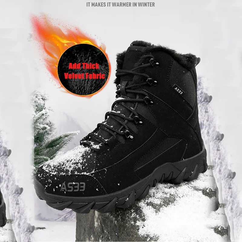 Bottes de neige pour hommes de haute qualité bottes d'hiver en peluche chaudes chaussures bottes de neige en plein air chaussures à plate-forme a