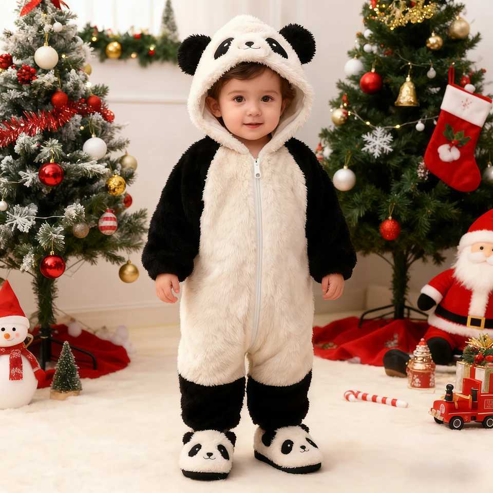 Winter Baby Clothes Cute Bear Baby Rompers Pajamas Infant Boy Girls Animal Costume Zipper Jumpsuit 0-24 Months Z251204