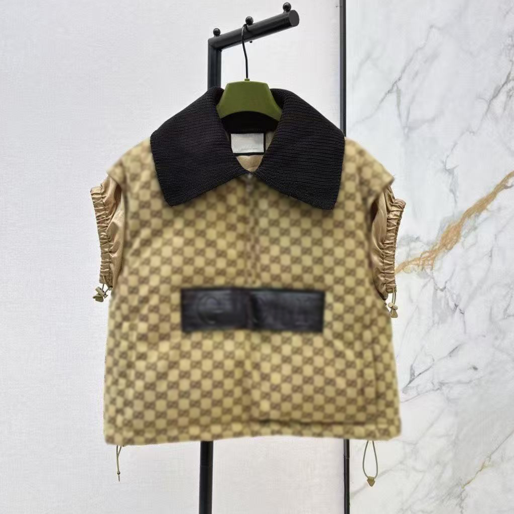 Veste ample en jacquard de styliste pour femmes, manteau chaud sans manches décontracté, doudoune