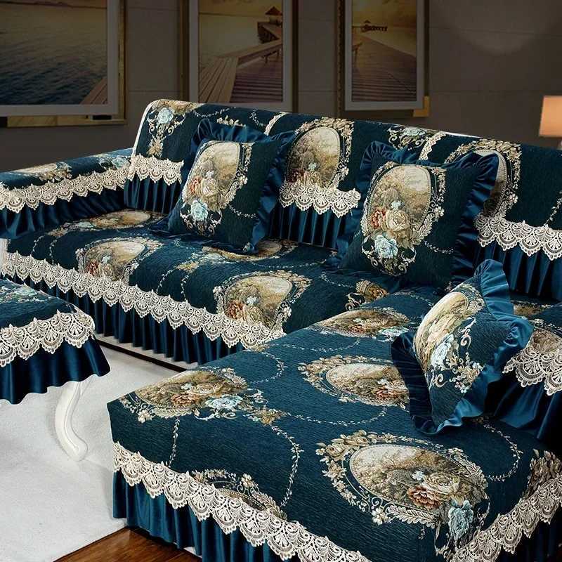 Luxury Chenille Sofa Mat European Style Large Flower Fabric Anti Slip Seat Cushion Winter Solid Wood Full Coverage Sofa Cover M251204-image-1087198437
