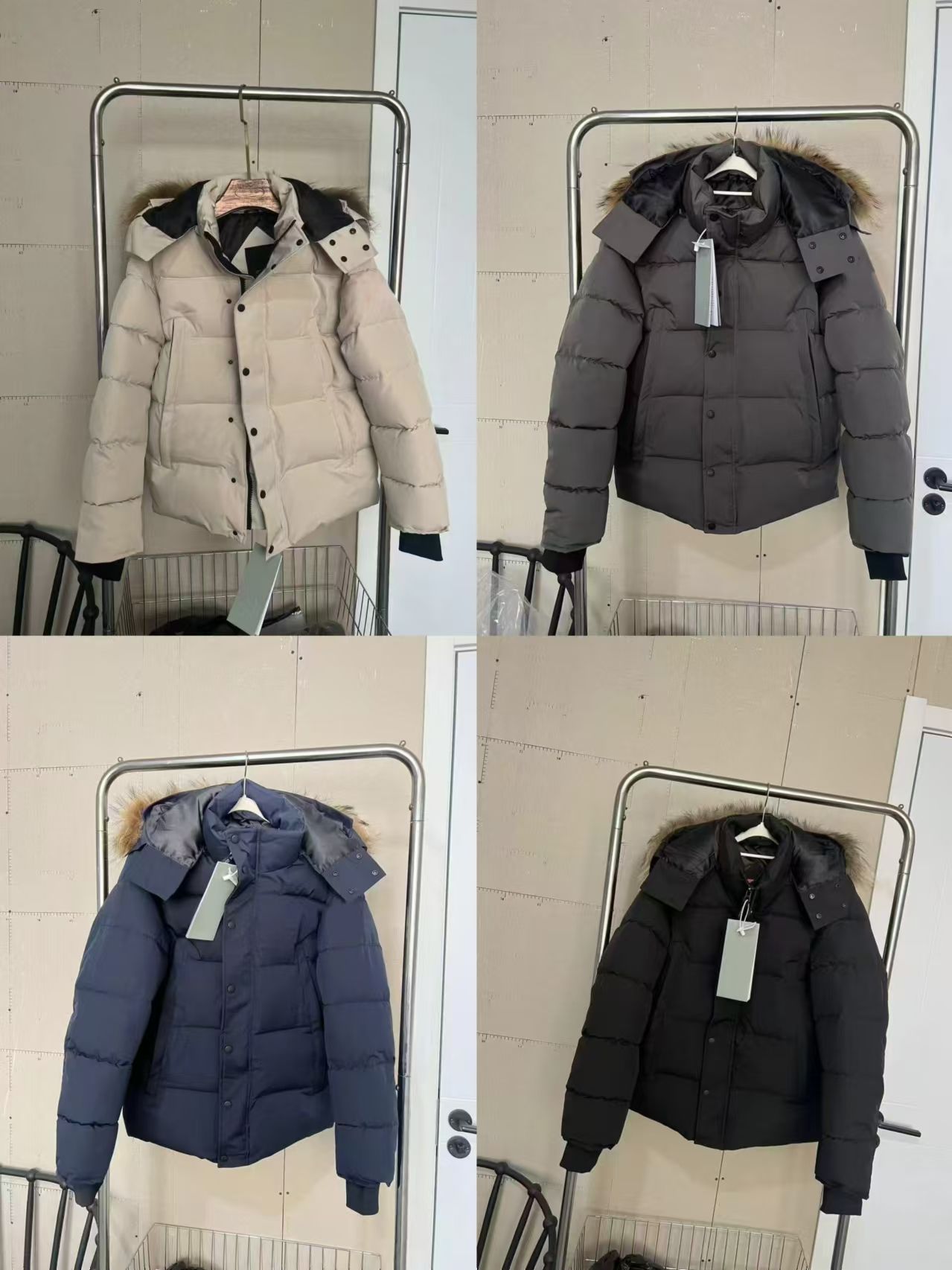 Veste d'hiver Doudoune pour Homme Veste d'hiver de Luxe avec Grande Poche en Doudoune avec Col en Fourrure de Haute qualité Veste Thermique épais