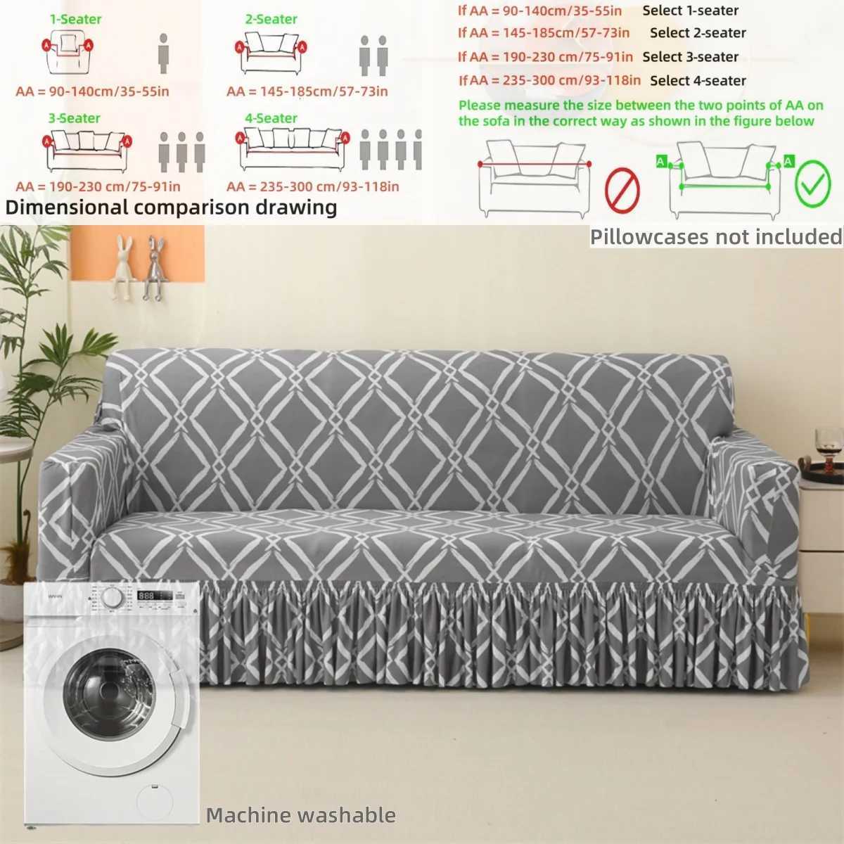 Romantic Comfort Sofa Cover with Ruffled Skirt for Living Room Festival Party Decor Upgrade Without Pillowcases M251204-image-1087195021