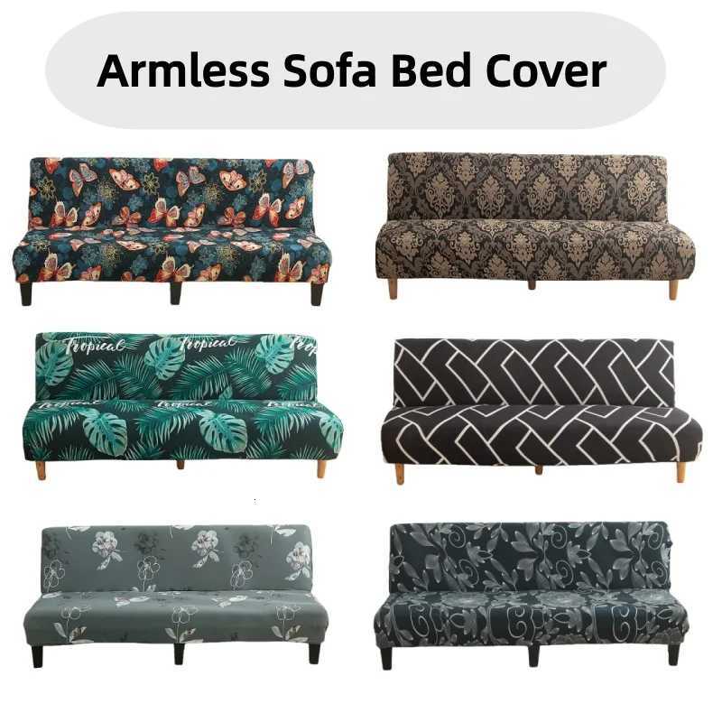 Armless Sofa Bed Cover Stretchable Cushion Sofa Cover Spandex Dust-Proof Furniture Protector Bedroom Living Room Home Decor M251204-image-1087196780