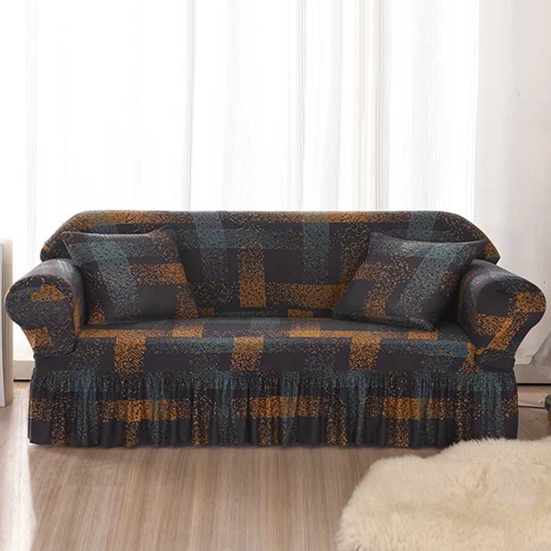 High Elastic Sofa Cover with Skirt Easy Fit Washable Printed Slipcover for Couch Universal Furniture Protector M251204-image-1087197542