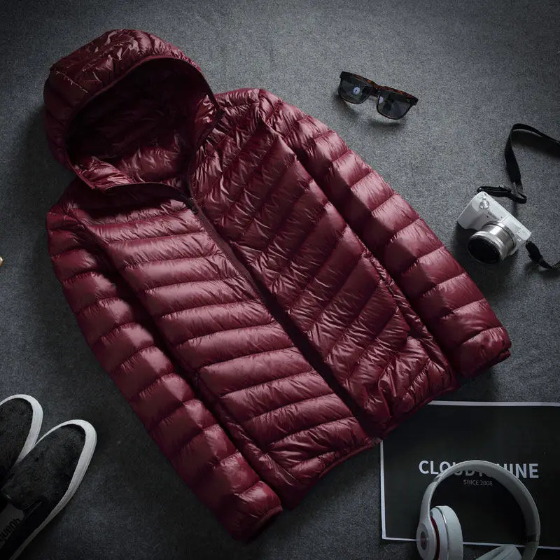 Hiver Ultra Léger Doudoune Hommes Mode Court À Capuchon Hommes Coton Vêtements Chauds Manteau Jackets2025 251129