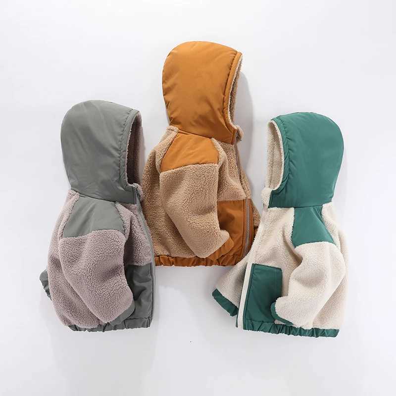 2025 Nouveau automne hiver garçons veste chaude polaire bébé manteau mode fermeture éclair à capuche vêtements d'extérieur pour enfants 1 2 3 4 5