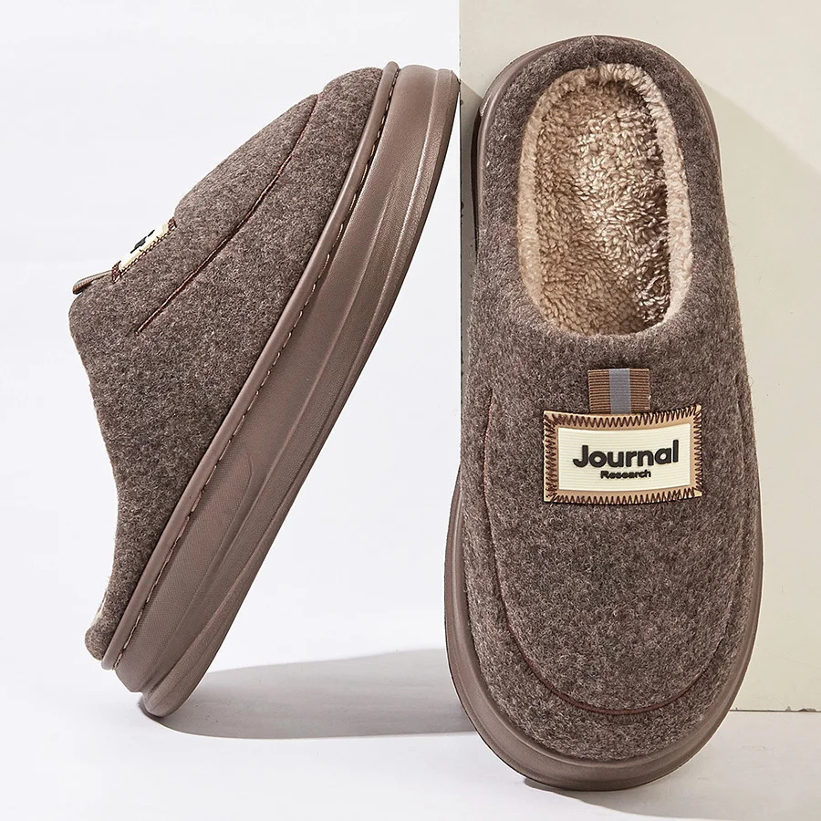Pmoiste doux Flet maison pantoufles hommes EVA plate-forme confortable et chaud mousse à mémoire de forme salon chaussures à enfiler hiver intéri