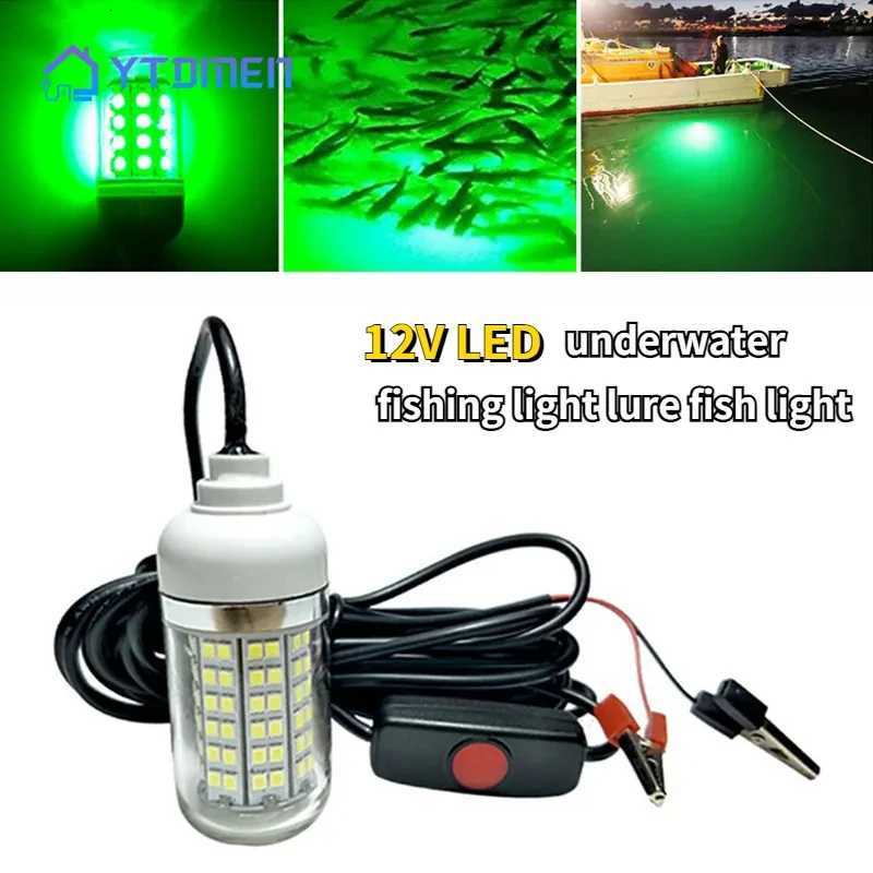 12V lampe LED pour la pêche 100W Ip68 leurre lampe de recherche de poisson 108 LED s 2835SMD attire les crevettes calmar Krill 4 couleurs lumière