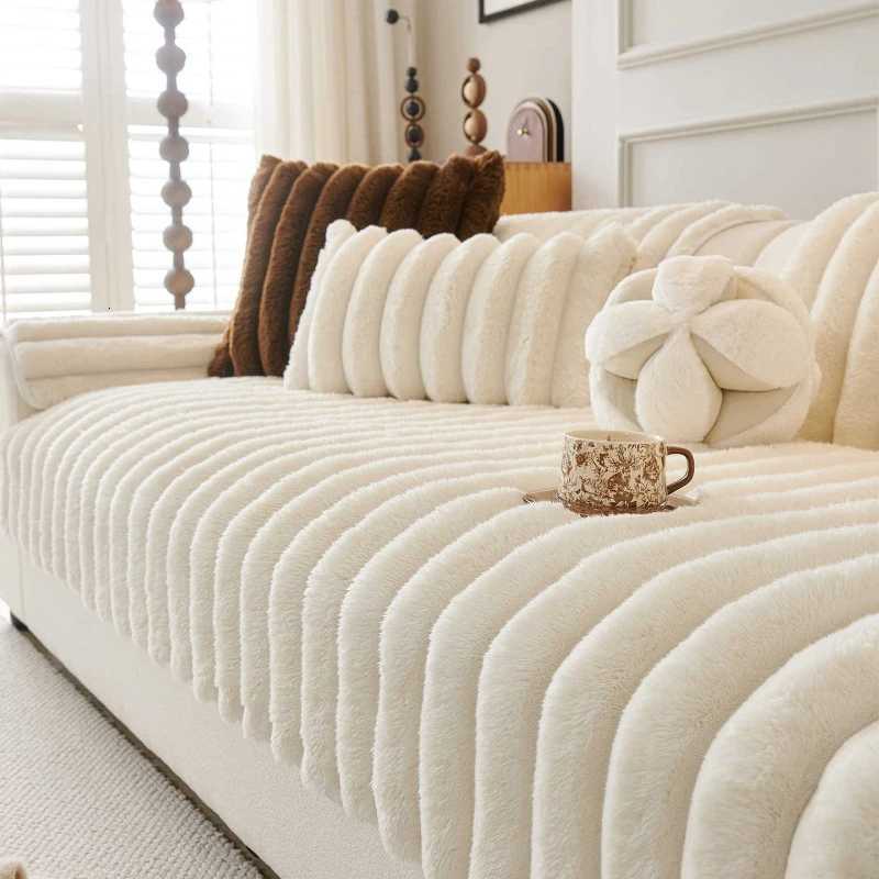 French Style Plush Sofa Cover Thicken Sofas Towel Winter Warm Non-slip Couch Slipcover Armchair Protector Living Room Decor M251204-image-1087200590