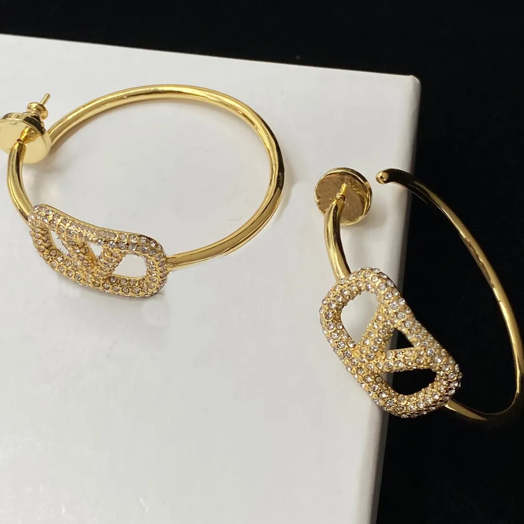 Boucles d'oreilles de luxe boucles d'oreilles designer pour femmes bijoux boucles d'oreilles design mode diamant bijoux boucles d'oreilles créole