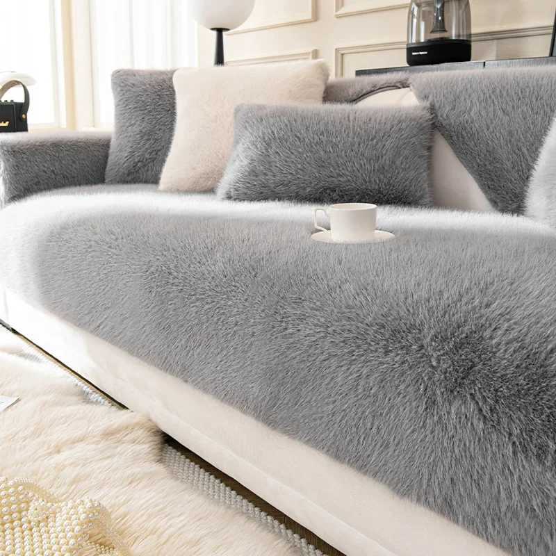 French Style Mink Plush Sofa Cover Winter Warm Thicken Sofa Covers L-shaped Living Room Home Couch Mat Non-slip Sofa Slipcovers M251204-image-1087197863