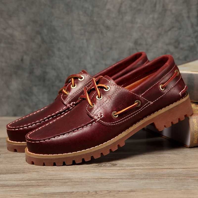 High-end genuine leather men loafers soft casual men shoes boat-shaped shoes men footwear black purple fashionable leather shoes for weddings