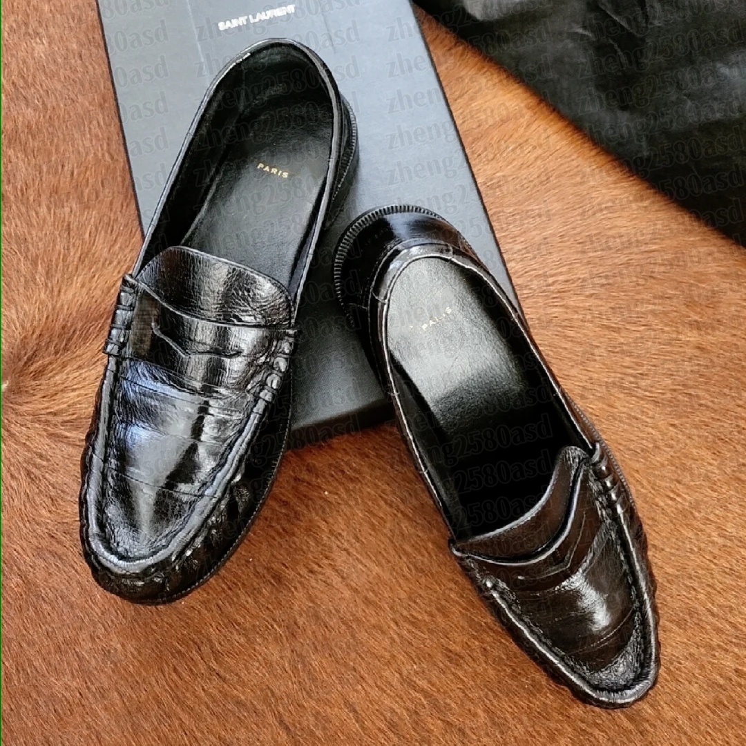 Luxury Womens Man Loafer Platform Shoe Designer Prom Dress Shoe Black leather autumn Business Shoe Fashion blazer walk outdoor sport Casual brand tr