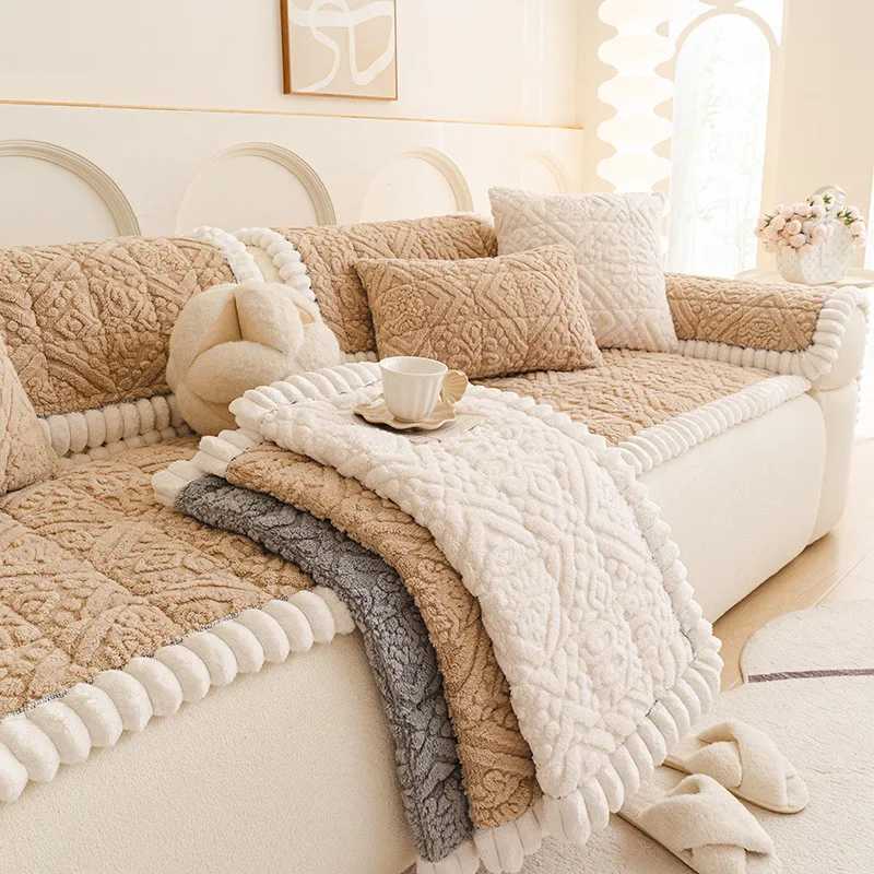 Plush Thickened Sofa Cover Four Seasons Universal Anti Slip Furniture Protector for Living Room Soft Comfortable Couch Cushion M251204-image-1087198683