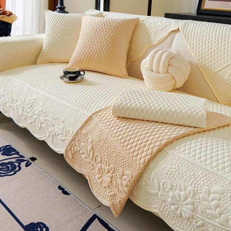 Short Pulsh Sofa Cover Non-Slip French Style Sofas Cushion Solid Color L Shape Couch Towel Protector for Living Room Decor M251204-image-1087196181
