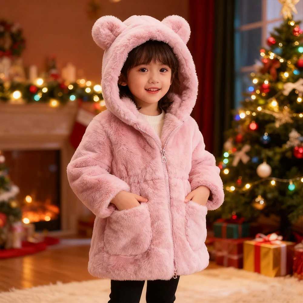 Winter Coat For Children Fleece Hooded Jacket Thicken Keep Warm Girl Coats New Year Gifts Girls Autumn Clothes Christmas Costume Z251204