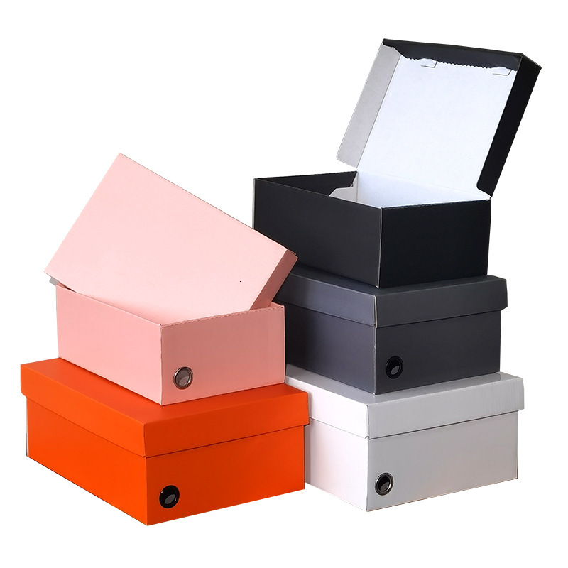 Boîte à chaussures Boîte en papier Boîte de rangement avec couvercle supérieur et inférieur pliable Boîte d'emballage en papier kraft Boîte à cha