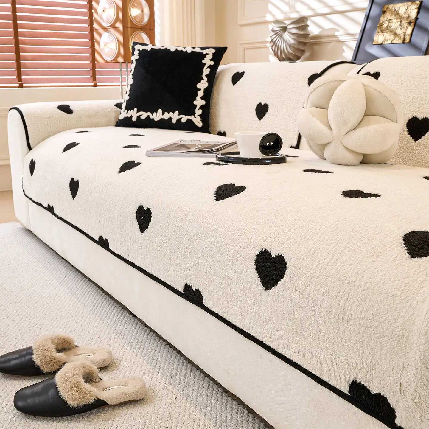 Premium Thickened Plush Sofa Cushion Straight-Cut Design for Living Room Winter Warmth Anti-Slip Seat Cushion M251204-image-1087199530