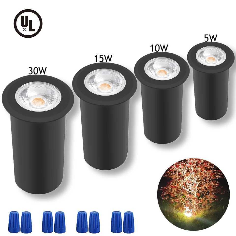 Lámparas LED empotradas QACA 5/10/15/30W iluminación de paisaje de exterior foco de jardín de aluminio impermeable AC/DC12V RGB/WW/CW M251204