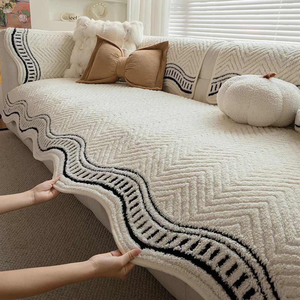 padded plush sofa cushion for Winter Anti-slip Jacquard Sofa Seat Cover for living room bedroom Protector Couch Cover for Sofa M251204-image-1087200966